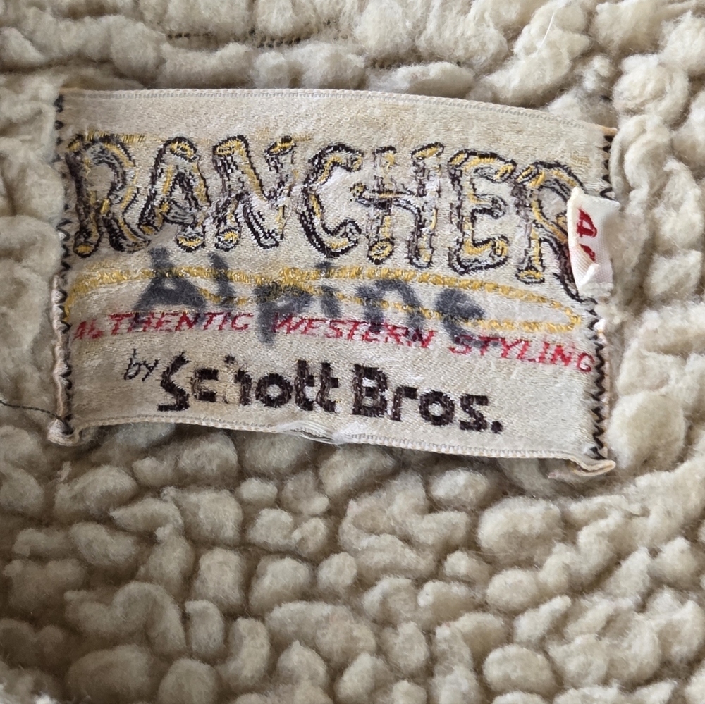Vintage Schott Bros Shearling Ranch Coat – Size 40 Western Suede Sheepskin #600 - Picture 2 of 16